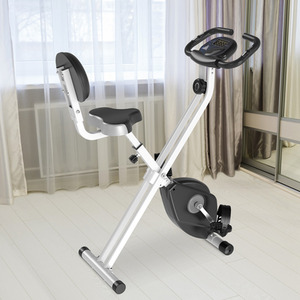 HOMCOM Magnetic Resistance Foldable Exercise Bike - Grey by HOMCOM