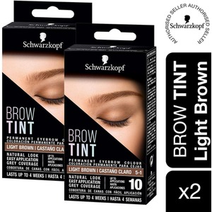 Schwarzkopf Brow Tint Professional Light Brown Permanent Eyebrow Dye Tinting Kit - Buy 2 - light Brown / 0.08kg / 6cm by Schwarzkopf