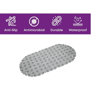 Grey Pebble Bath Mat - Clear by unbranded