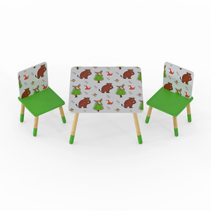 Gruffalo Repeat Pattern Table and Chairs - Grey by Kidsaw Ltd