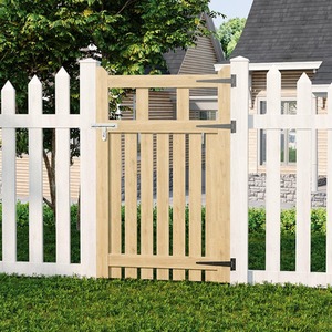Spruce Wood Garden Fence Gate with Raised Sides by Livingandhome