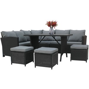 BIRCHTREE Rattan Garden Furniture Patio Set - Black by BIRCHTREE