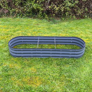 Large Metal Oval Raised Vegetable Bed - Grey / 2 by Selections