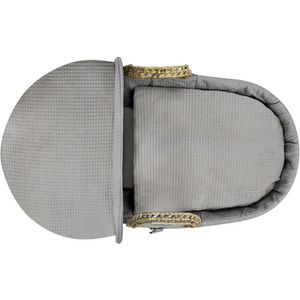 Grey Waffle Palm Moses Basket - Grey by Kinder Valley