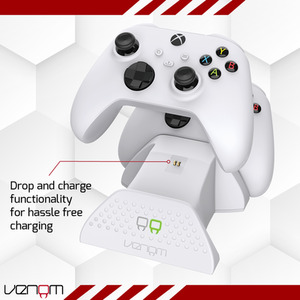 Venom Xbox Twin Charging Dock with Rechargeable Battery Packs - White by Venom