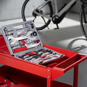 Tool Kit - 50-Piece DIY Set for Bikes - Grey by tectake