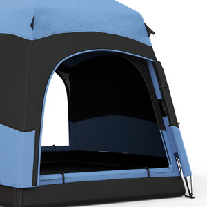 Outsunny Six Man Hexagon Pop Up Tent - Blue by Outsunny