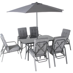 8 Piece Rowly Dining Set - Grey