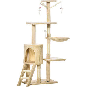 PawHut Cat Tree Activity Centre Condo - Beige by PawHut
