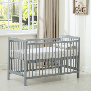 Brooklyn Baby Cot Crib with Water Repellent Mattress - Grey by Mcc Direct