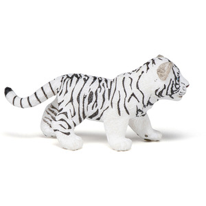 PAPO Wild Animal Kingdom White Tiger Cub Toy Figure - Black by PAPO