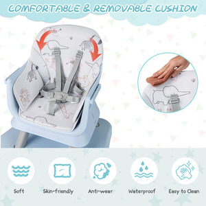 Multifunctional Baby High Chair - Blue by Costway