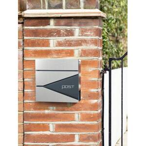 Lockable Post Box Mounted on the Wall - Silver by SONGMICS