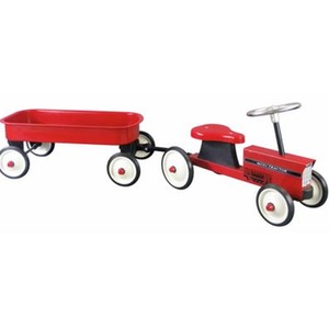 Ride-on Tractor with Trailer - Red by Goki