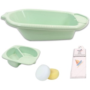 Mint Mini Bathing Bundle - Mint with Boat Towel by Junior Joy