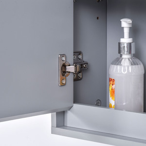 HOMCOM Wall Mount Mirror Cabinet Storage Bathroom Cupboard - Grey by HOMCOM