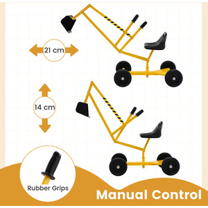 Sand Digger Sandbox Toy Digger - Yellow by Costway
