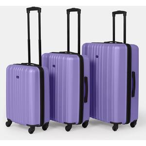3 Piece Set Of Suitcase Travel Luggage - Lilac by OHS