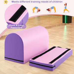 Mailbox Tumbling Mat Gymnastics Vaulting Box - Purple & Pink by Costway