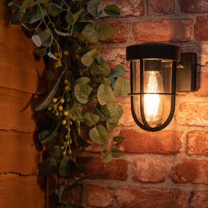 Fanar Industrial Black Bathroom Wall Light - Black by ValueLights