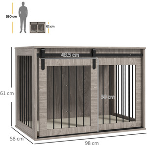 PawHut Dog Crate Furniture with Removable Cushion by PawHut