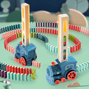 Automatic Domino Laying Train Toy with Light by komore