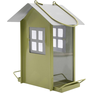 Beach Hut Bird Seed Feeder - Green by Garden Mile