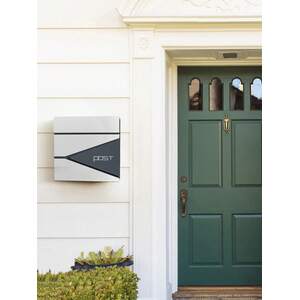 Lockable Post Box Mounted on the Wall - Silver by SONGMICS