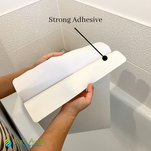 Non Slip Adhesive Bath Mat - Ultra Thin - Anti Skid Textured Vinyl 16