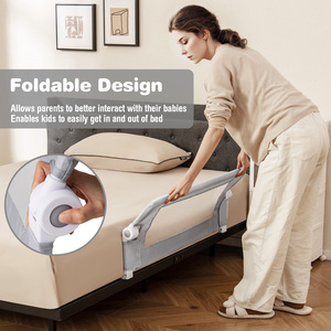 Foldable Toddler Bed Rail - Grey by Costway