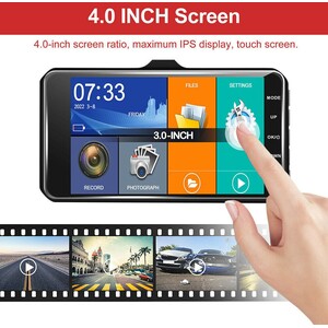 Dual Lens Dash Cam - Black