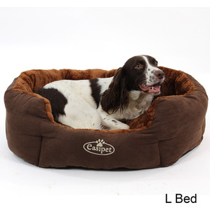 Deluxe Faux Fur Dog Bed in Chocolate Brown - Brown / L by Actiaspet