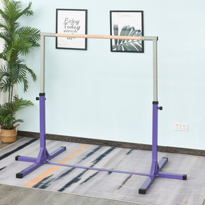 HOMCOM Adjustable Kids Gymnastics Training Bar - Purple by HOMCOM