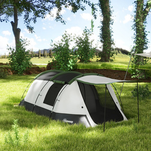 Outsunny 3-4 Man Camping Tent with Bedroom, Living Room and Porch by Outsunny