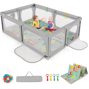 Baby Activity Center Baby Playpen with Mat by Costway