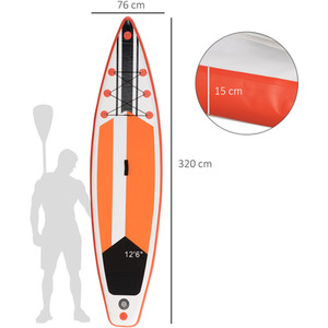 Outsunny 10Ft Inflatable Paddle Stand Up Board Orange - Orange by Outsunny