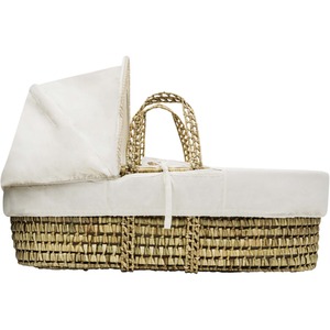 Tiny Ted Cream Moses Basket - White by Kinder Valley