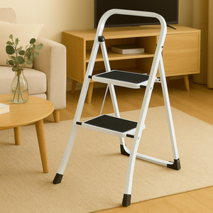 Folding Lightweight Step Ladder - White / 80cm by iTrend