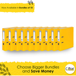 10x A4 Large 75mm Lever Arch File Folder Metal Edge Stationery Document Archive - Yellow by Office Centre.direct