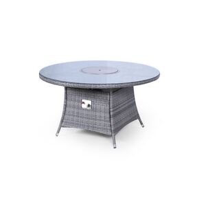 Arizona Fire Pit Round Rattan Patio Dining Set - Grey / 6 by Giardino