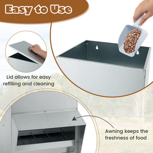 Automatic Poultry Feeder - Silver by Costway