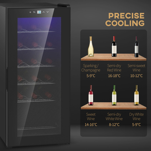 HOMCOM 50L Undercounter Wine Cooler Fridge - Black by HOMCOM