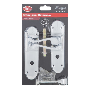 Brora Bathroom Door Handle with Lock - Chrome by Hiatt