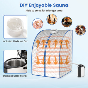 3L Portable Steam Sauna Full Body Detox Therapy Tent - Silver by Costway