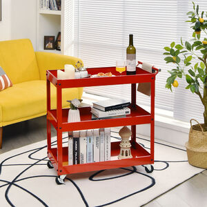 3-Tier Tool Trolley Utility Cart - Red by GAINOOM