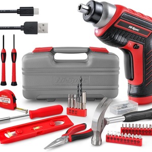 35 Piece 3.6V Cordless Power Screwdriver and Hand Tool Kit Set by Hi-Spec
