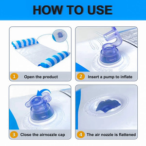 2 pcs Inflatable Water Hammock Pool Chair - blue