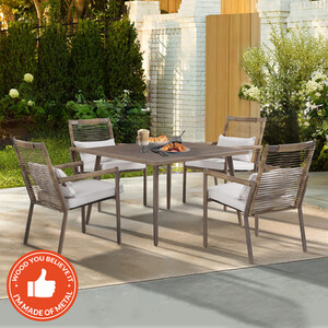 5 Piece Arabella Dining Set - Brown by Malay
