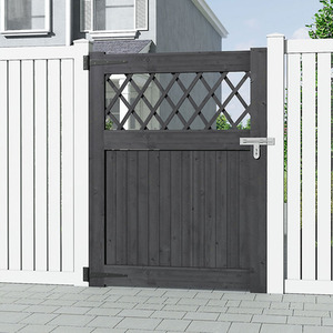 Wooden Garden Gate with Diamond Lattice - Grey / 90cm / 120cm by lifeideas