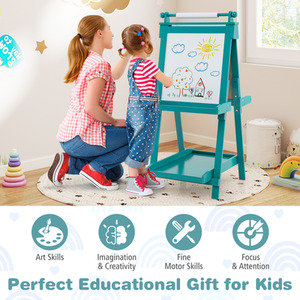 3-in-1 Double-sided Art Easel - Green by Costway